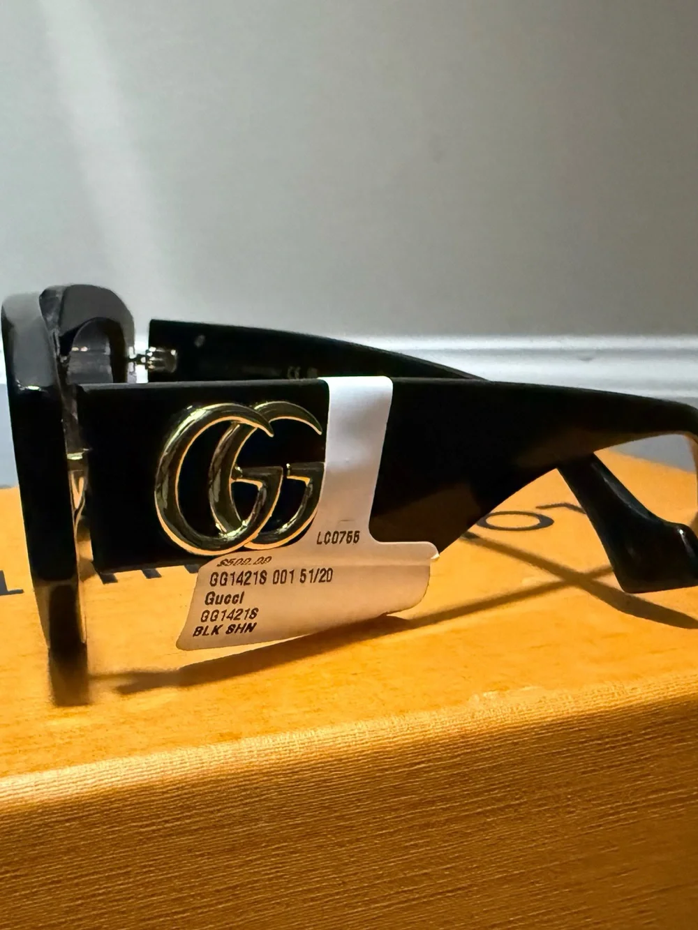 Gucci Black Oversized Hexagonal Women's Sunglasses
